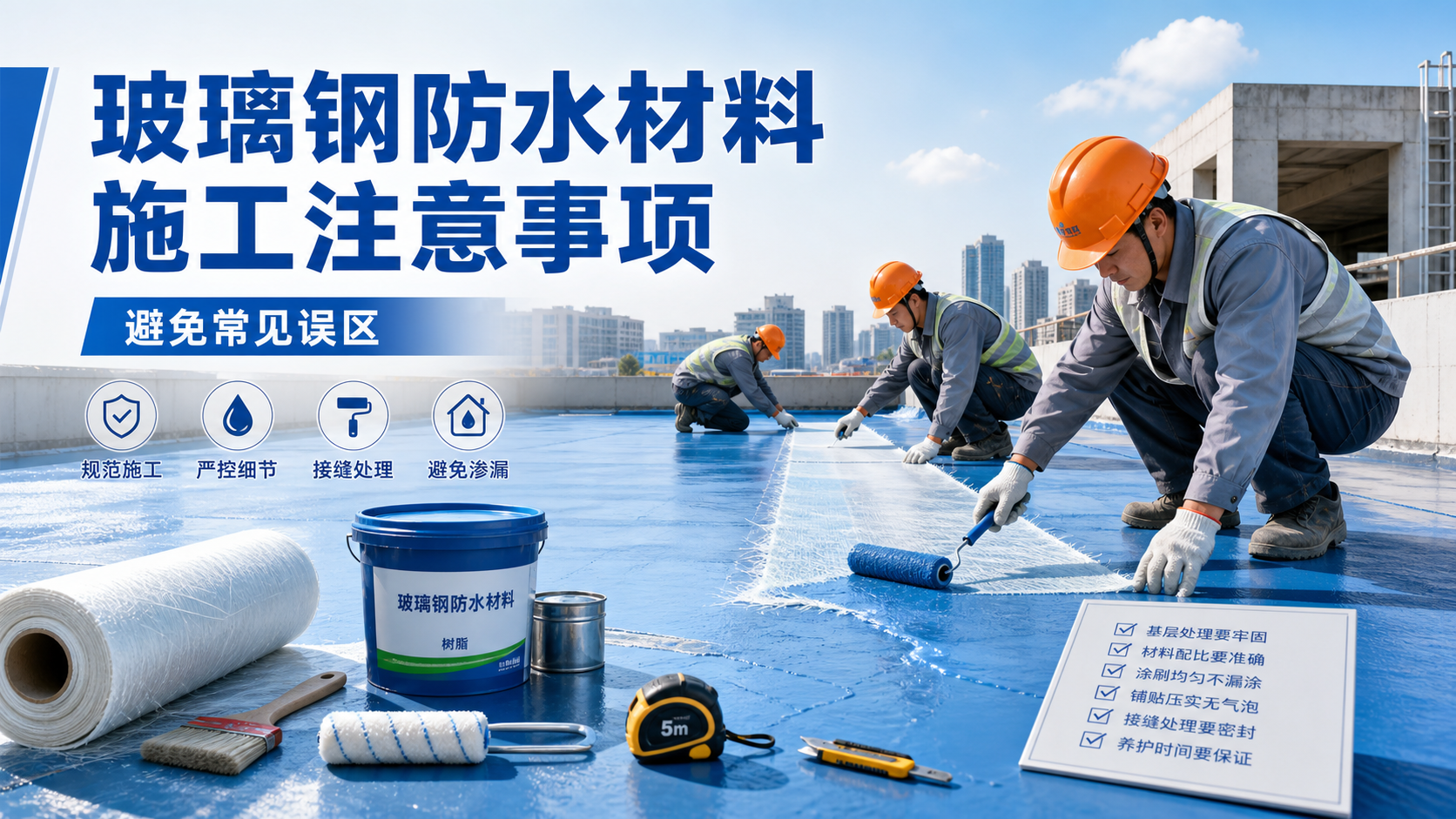 玻璃钢防水材料施工注意事项,避免常见误区 鹤壁 版